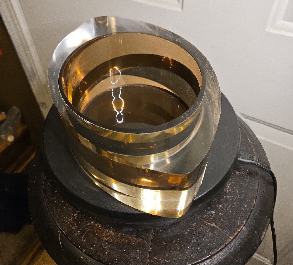 La Bella Creations Swirl Mid Cent Modern Gold & Brown Italian Acrylic Ice Bucket - Picture 10 of 15